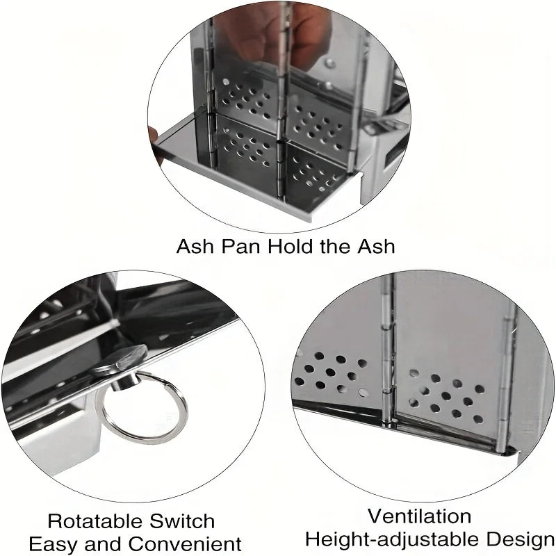 Portable Stainless Steel Firewood Stove