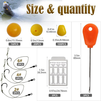 41PCS/151PCS Carp Fishing Hair Rigs,