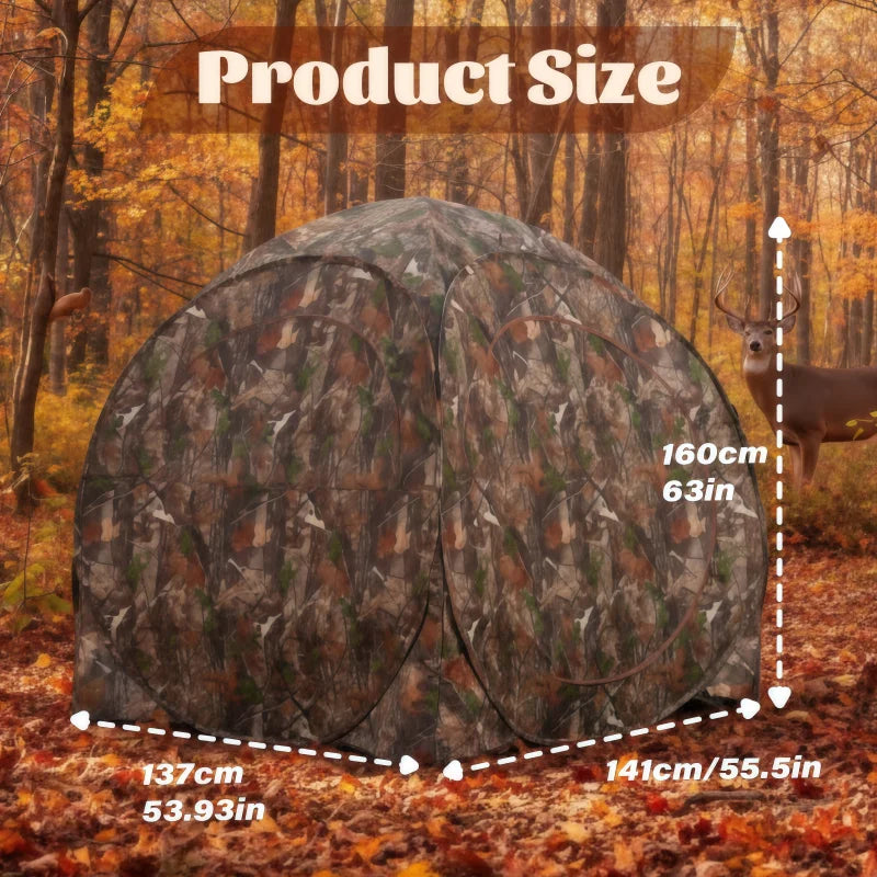 Camo Pop-Up Hunting Blind Ground Shelter for Deer Turkey Duck Hunting ...