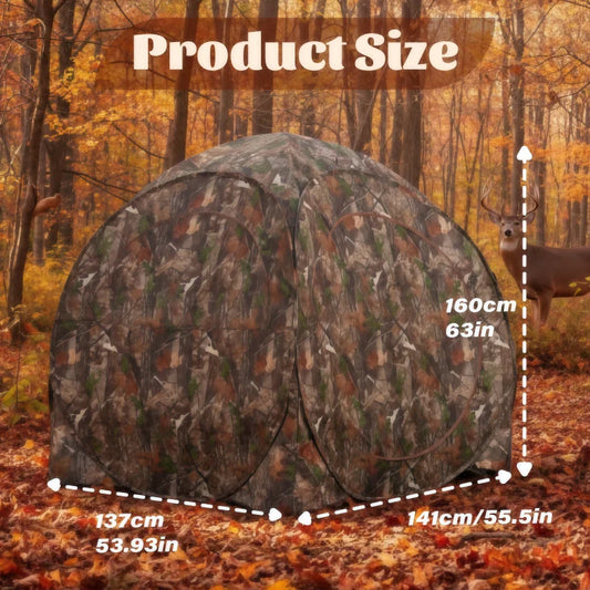 Camo Pop-Up Hunting Blind Ground Shelter for Deer Turkey Duck Hunting