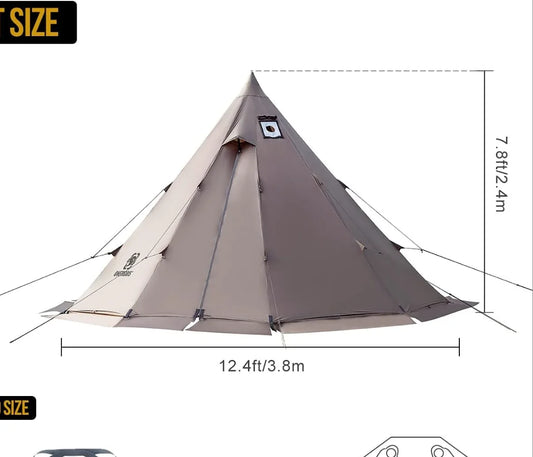 4 Season, 4-6 Person Tipi Tent