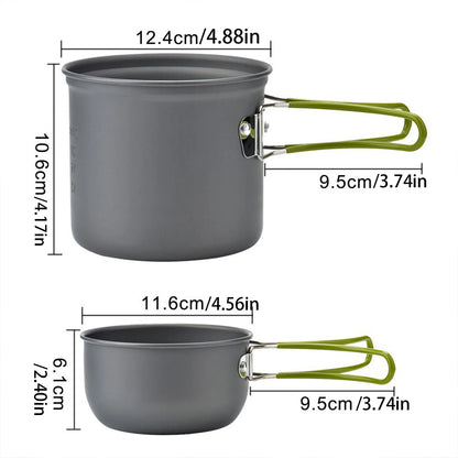 Portable Cook Gear Aluminum Alloy Cookware Sets