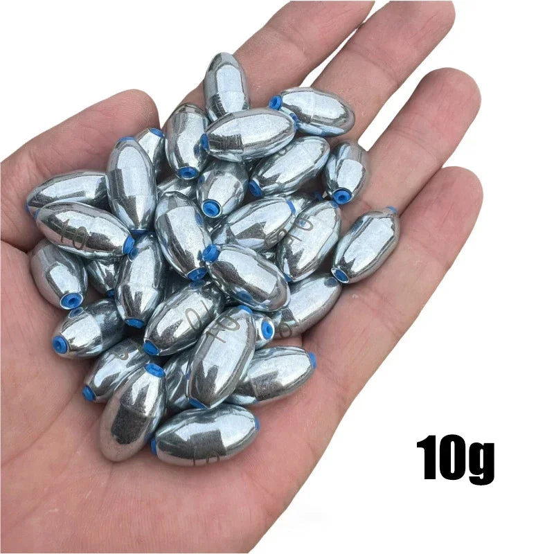10pcs/Lot Alloy Hollow Olive Fishing Sinkers