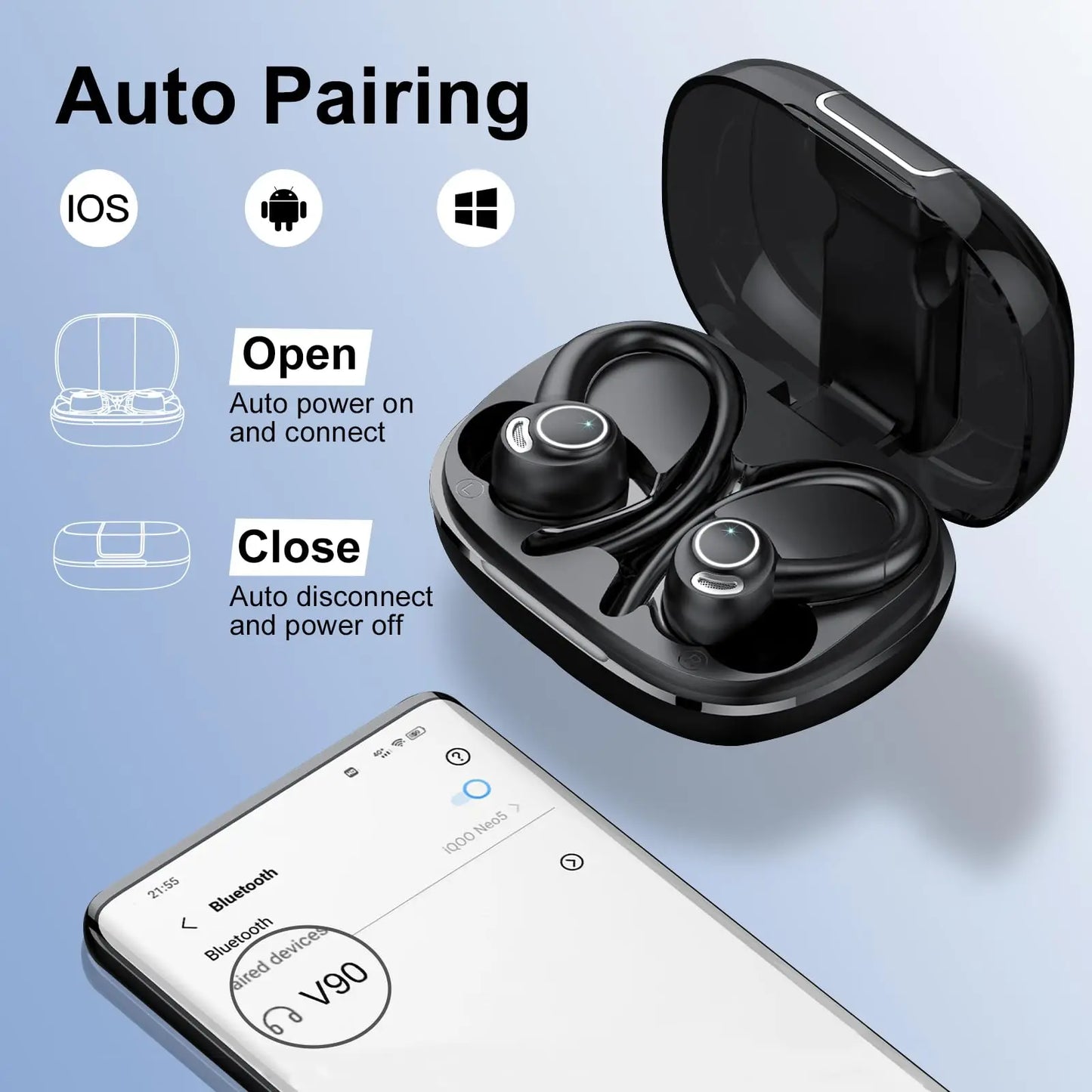 Headphones Wireless Earbuds Sport
