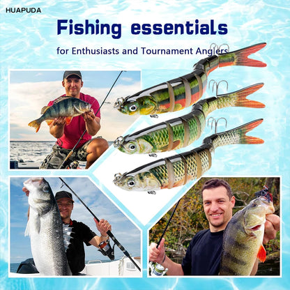 Bionic Swim Bait, Realistic Bass Trout Crappie Swim Bait, Fishing Lure Set, Gre