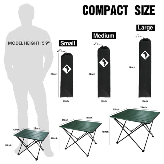 Ultralight Aluminum Folding Table with Carry Bag