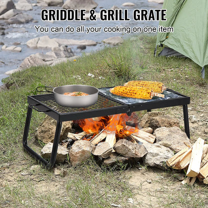 Folding 22.4 Portable Camping Grates Over Fire Pit