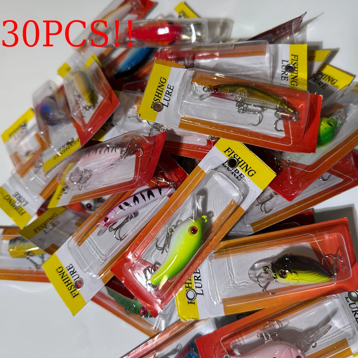 30pcs Fishing Lures Set – Crankbaits, Minnow Baits & Hooks for Freshwater