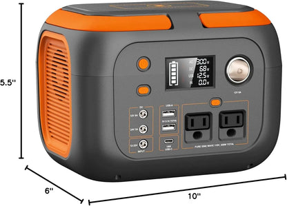 600W/300W/200W/120W Portable Power Station,110V AC Outlets Solar Generator