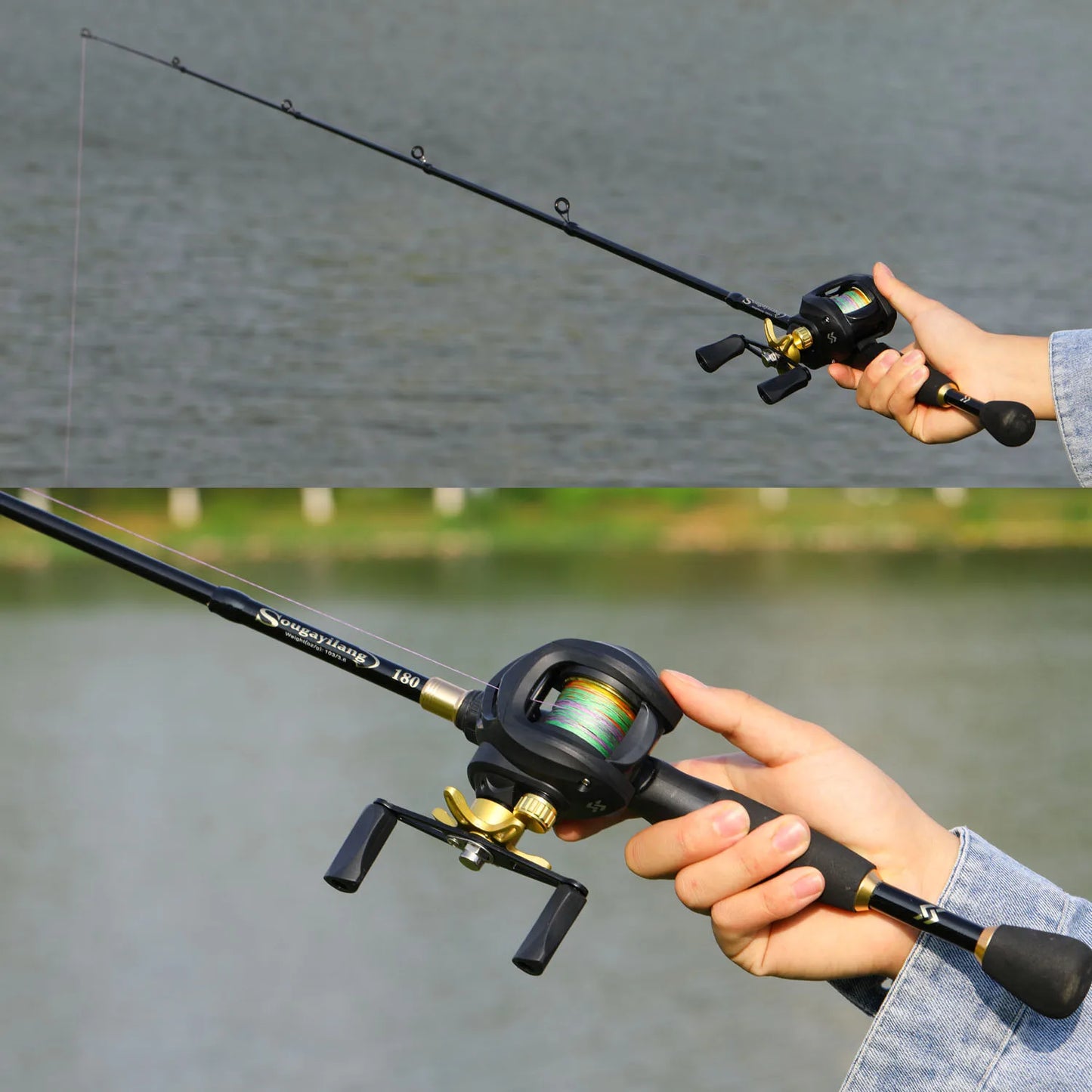 Telescopic Fishing Rod and 7.2:1 High Speed Fishing Reel with Freshwater