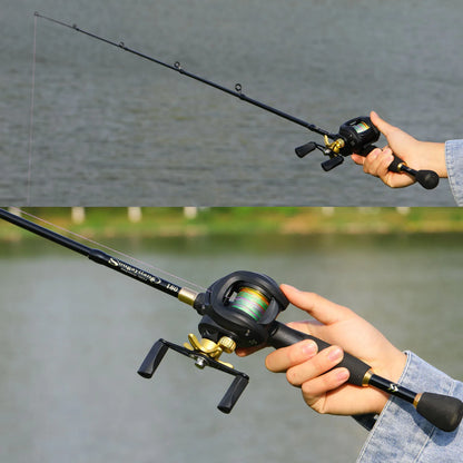 Telescopic Fishing Rod and 7.2:1 High Speed Fishing Reel with Freshwater
