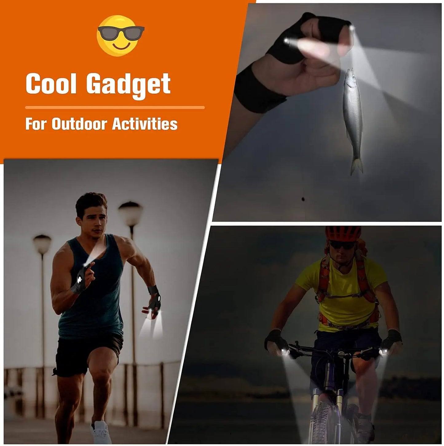 LED Half Finger Glove for Men Women
