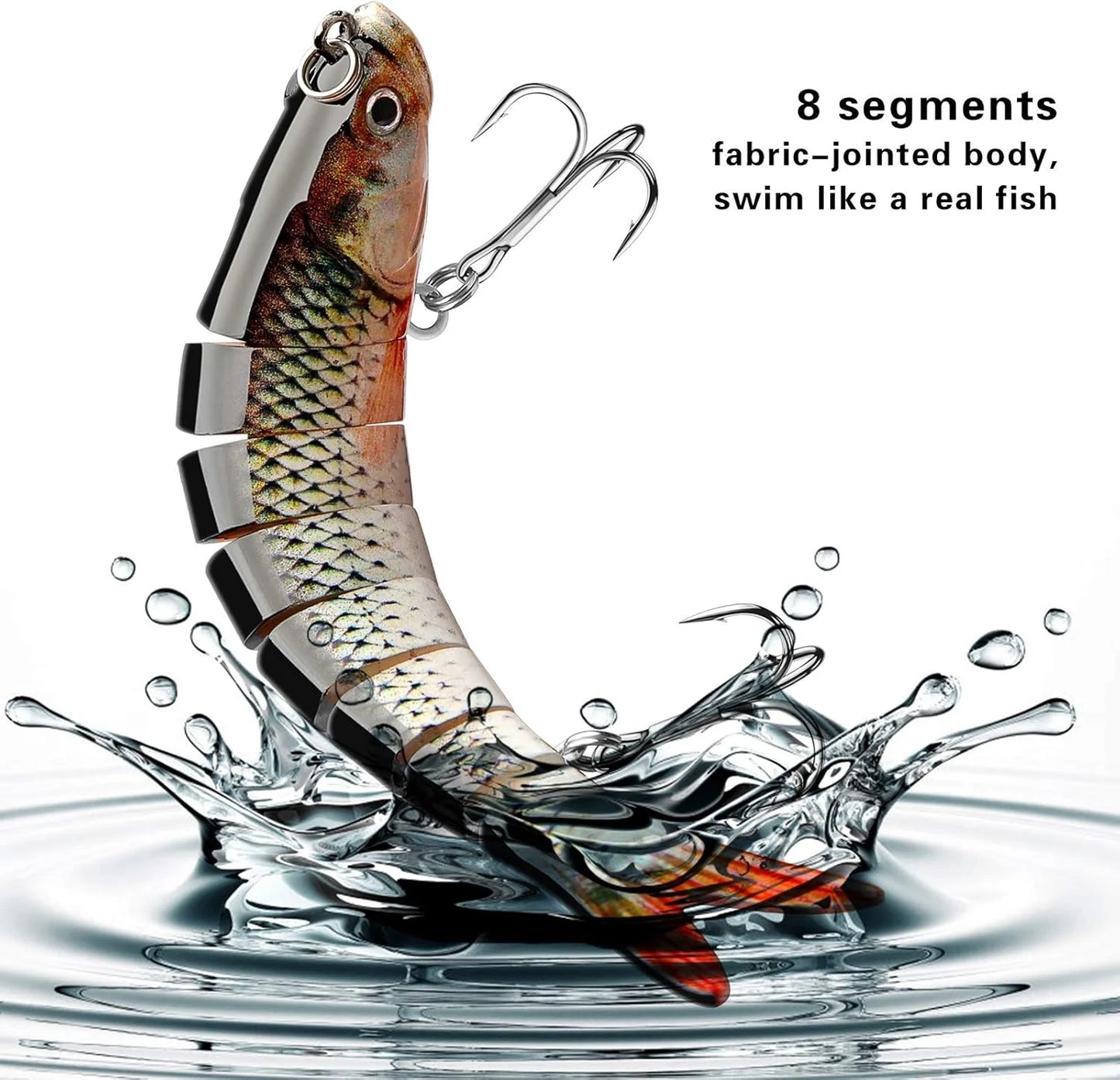 Bionic Swim Bait, Realistic Bass Trout Crappie Swim Bait, Fishing Lure Set, Gre