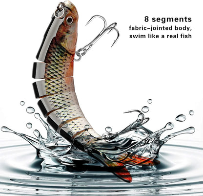 Bionic Swim Bait, Realistic Bass Trout Crappie Swim Bait, Fishing Lure Set, Gre