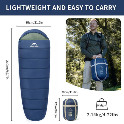 Naturehike Mummy Sleeping Bags MJ300/MJ600 Cotton Camping Adults Sleeping Bag Ultra Winter Warm Mummy Sleeping Bag Indoor