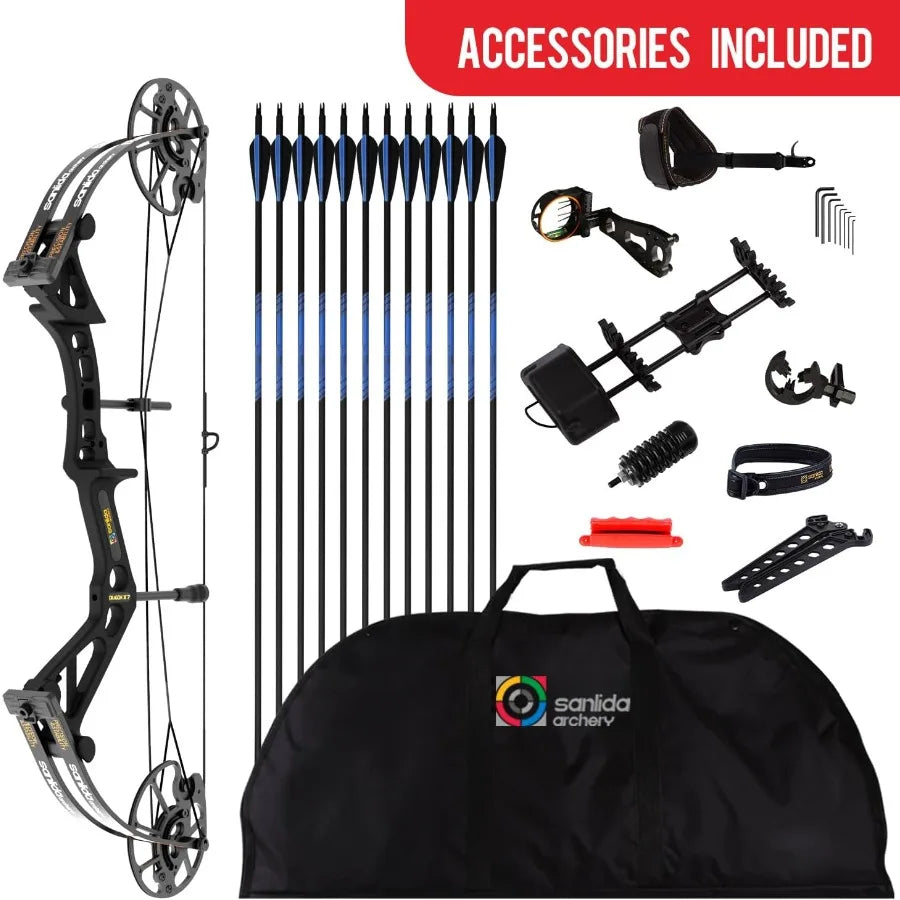 Dragon X7 Compound Bow and Arrow Set 0-70lbs Draw Weight No Bow