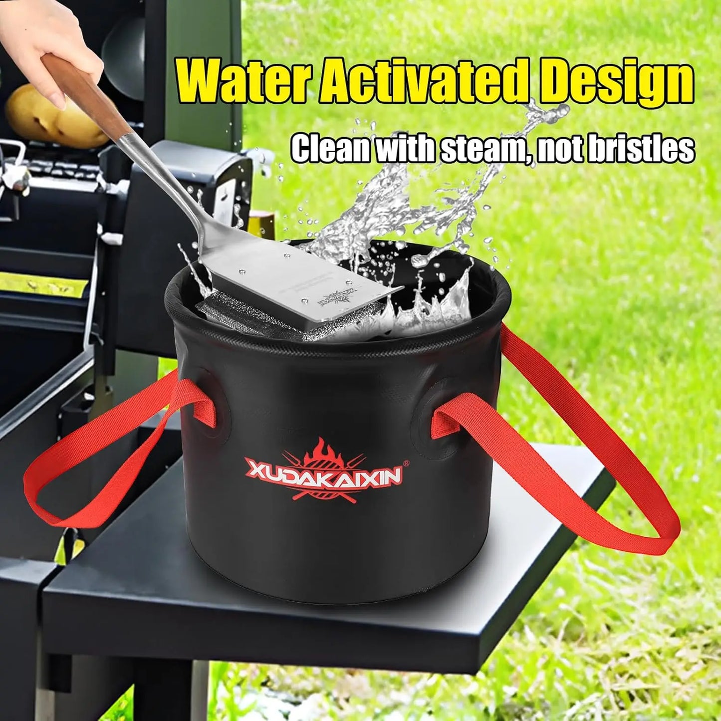 Bristle-Free Grill Brush with Steam Cleaning,