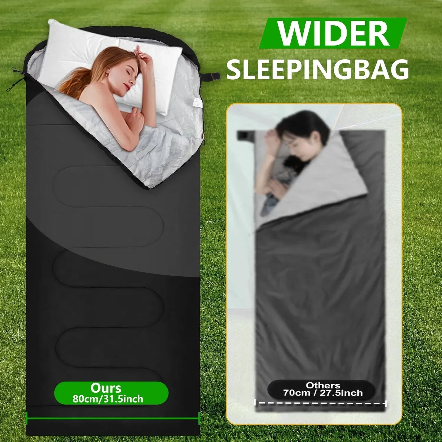 4 Season Warm Envelope Backpacking Sleeping Bags for Outdoor Traveling Hiking