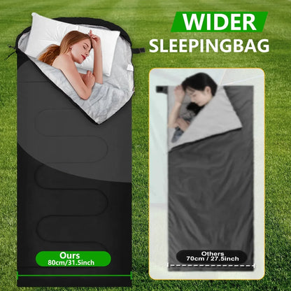 4 Season Warm Envelope Backpacking Sleeping Bags for Outdoor Traveling Hiking