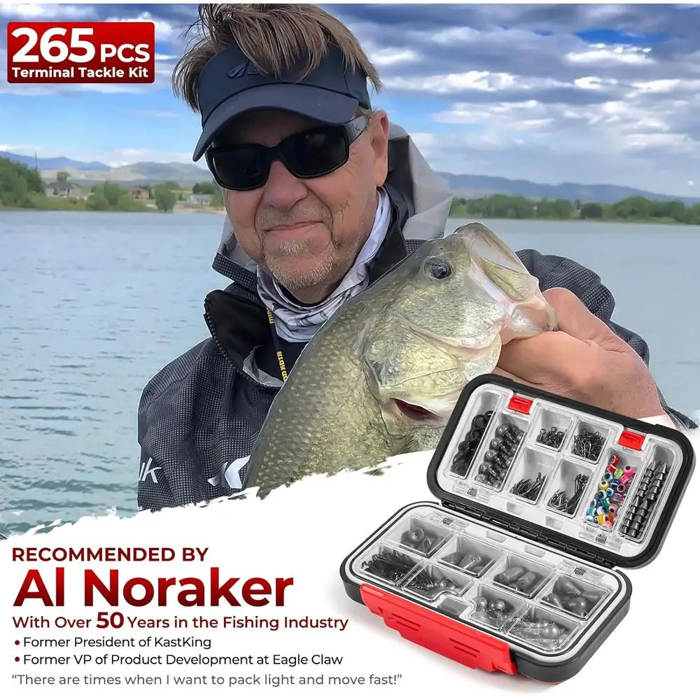 182-400pcs Fishing Kit: Complete Freshwater Tackle Box with Hooks, Weights, Bobbers