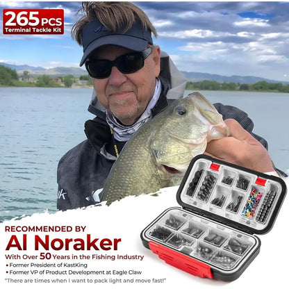 182-400pcs Fishing Kit: Complete Freshwater Tackle Box with Hooks, Weights, Bobbers