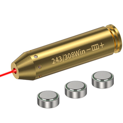 243 308WIN Optics Cartridge Red Dot Laser Bore Brass